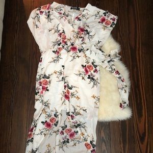 Yoonis- high lo floral print dress